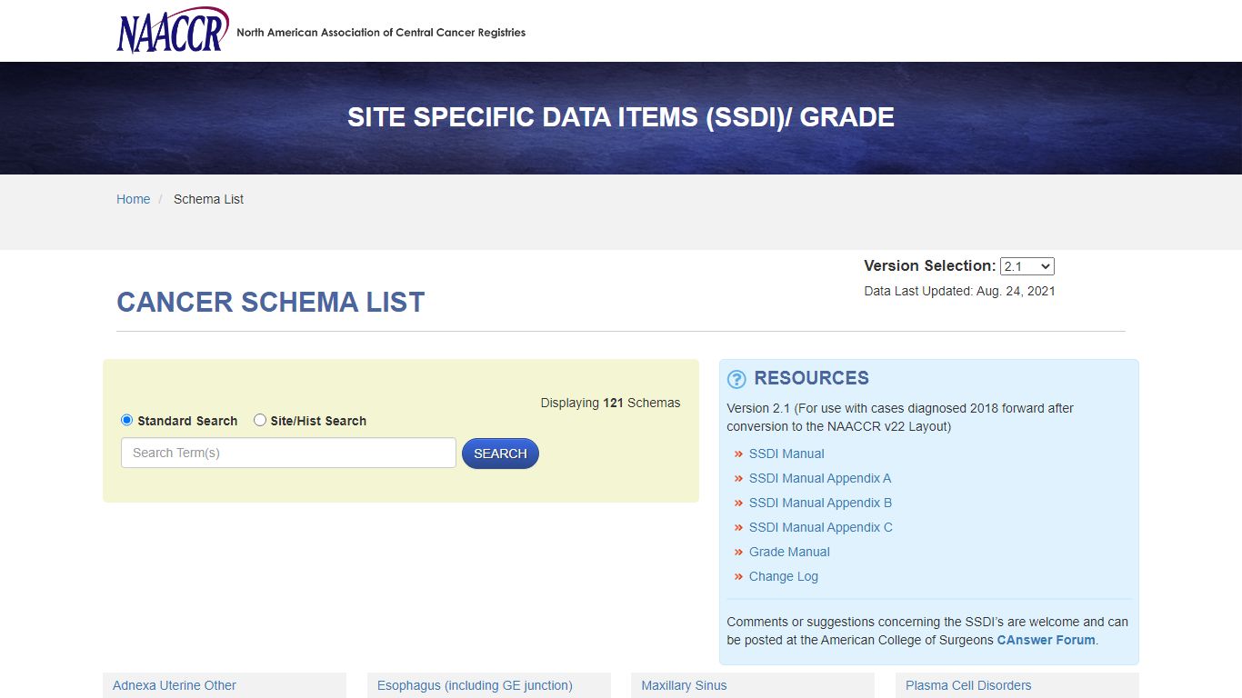 Schemas | SSDI Data - NAACCR